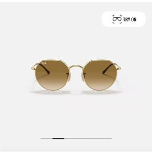 Ray-Ban Sunglasses RB3565 JACK 001/51 Polished Gold Hexagon Wire Rim 55-20